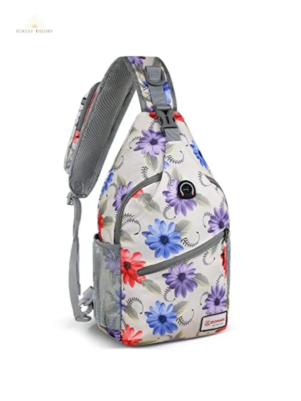 ZOMAKE Sling Bag, Small Crossbody Sling Backpack, Water Resistant, Anti Thief,